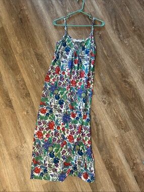 Peruvian Connection Floral Maxi Dress in Green, Blue, Red